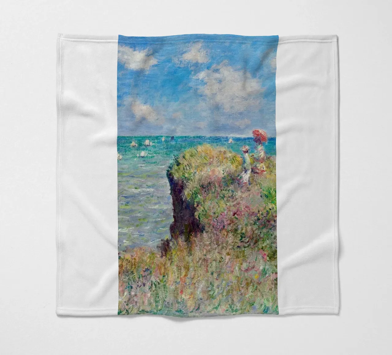 view from the seaside resort fleece blanket by SMG Store