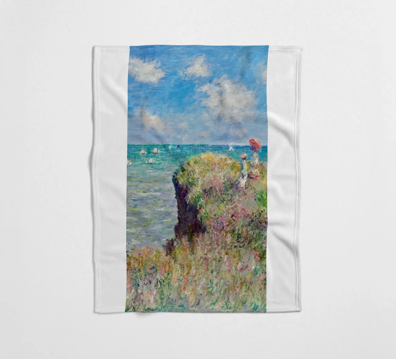 view from the seaside resort fleece blanket by SMG Store
