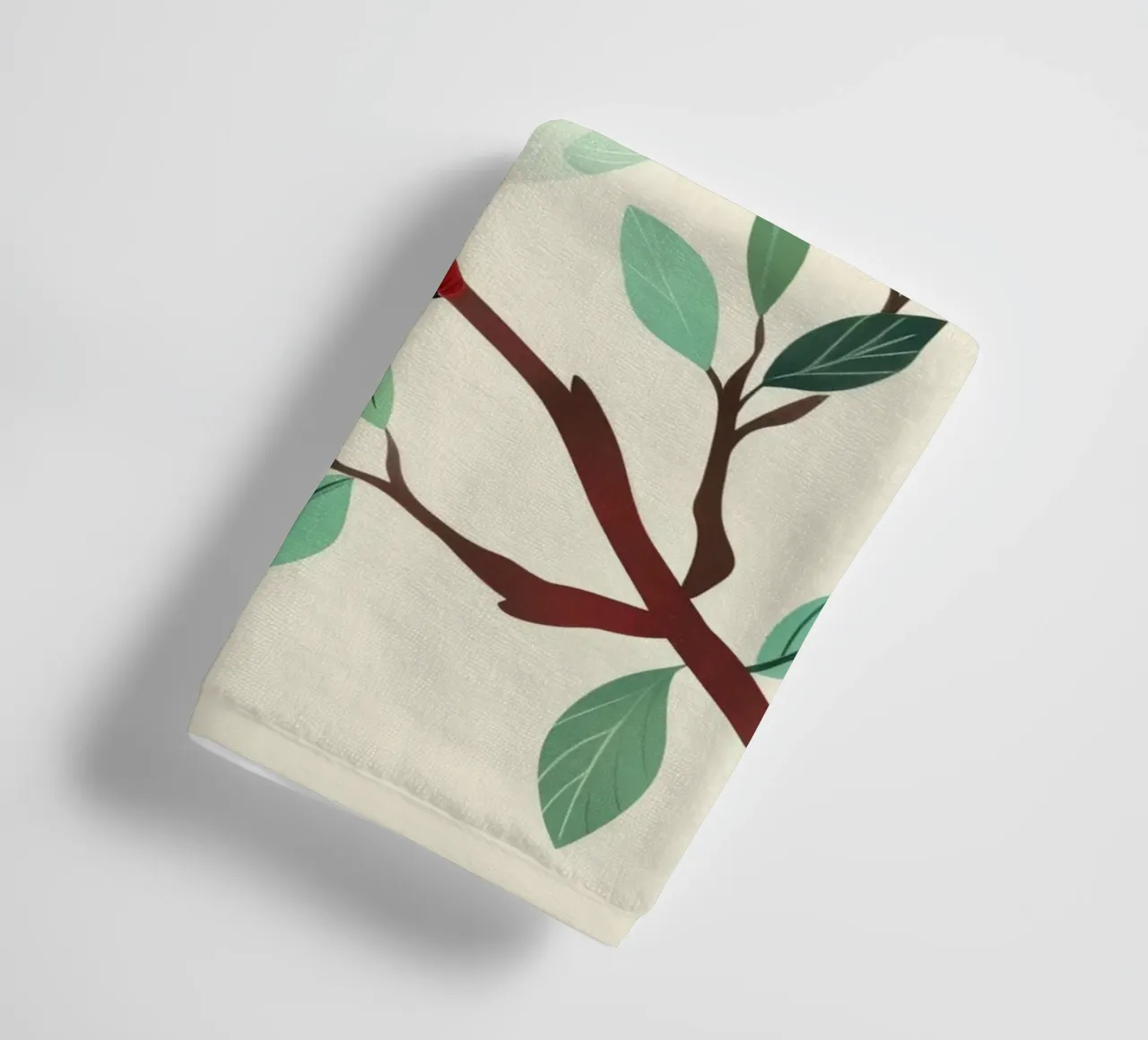 Bunter Kolibri auf einem Zweig mit Blättern sitzend Handtuch von DesignDoodle
