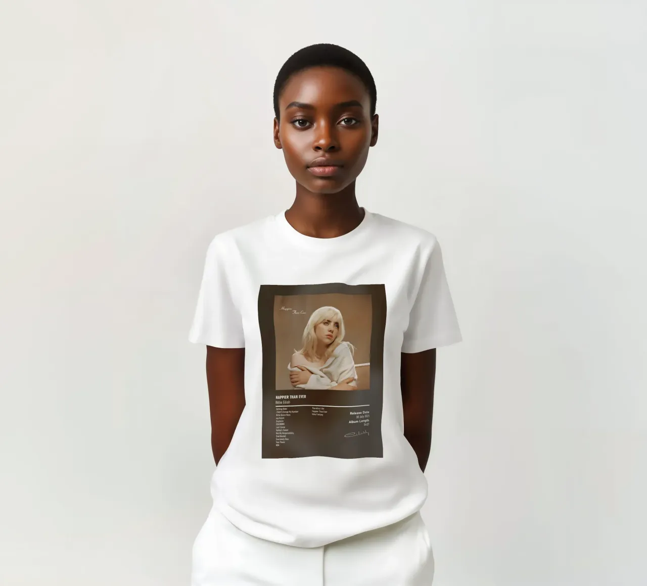 Happier Than Ever By Billie Eilish t-shirt da DGUnder