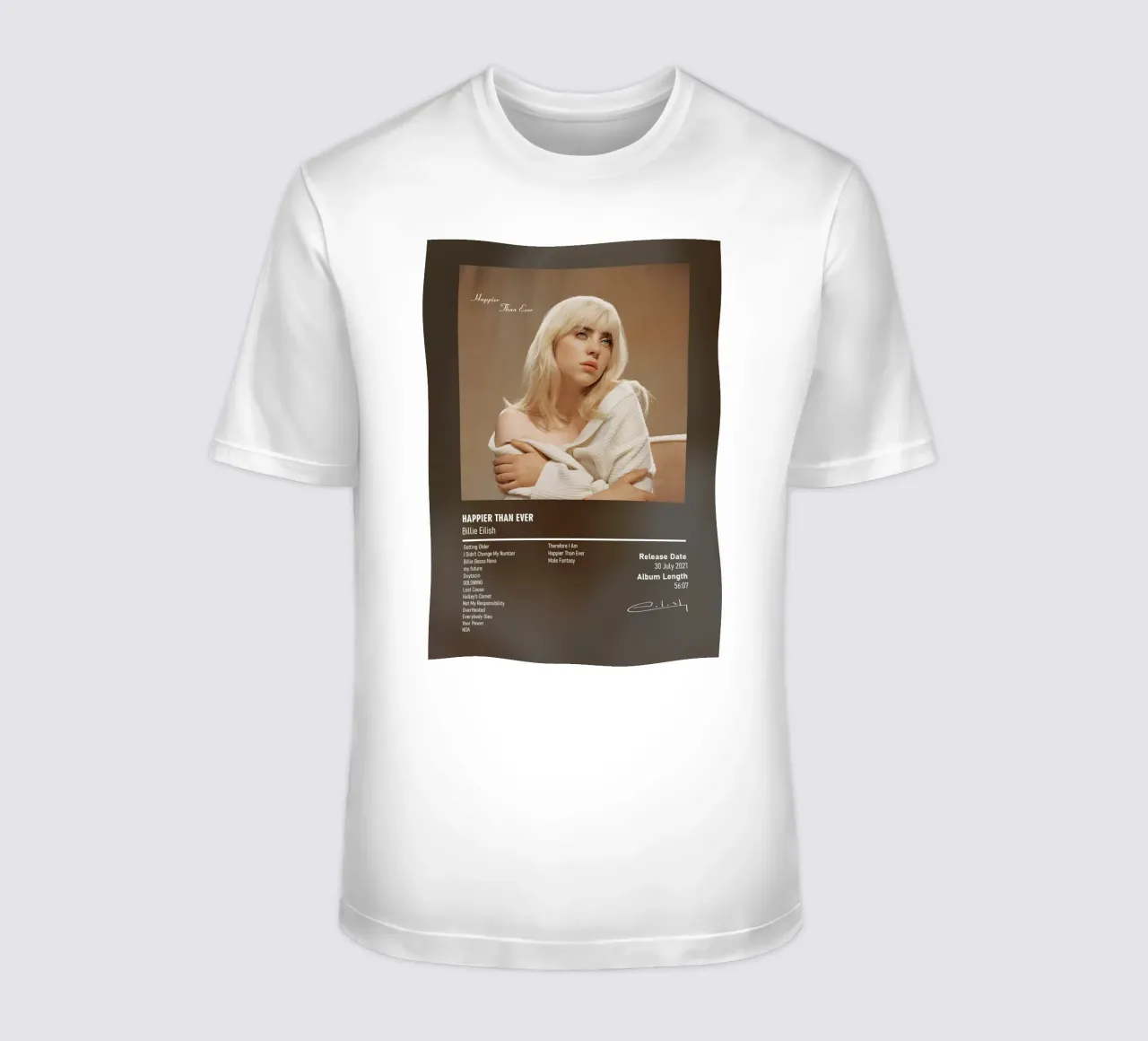 Happier Than Ever By Billie Eilish t-shirt da DGUnder