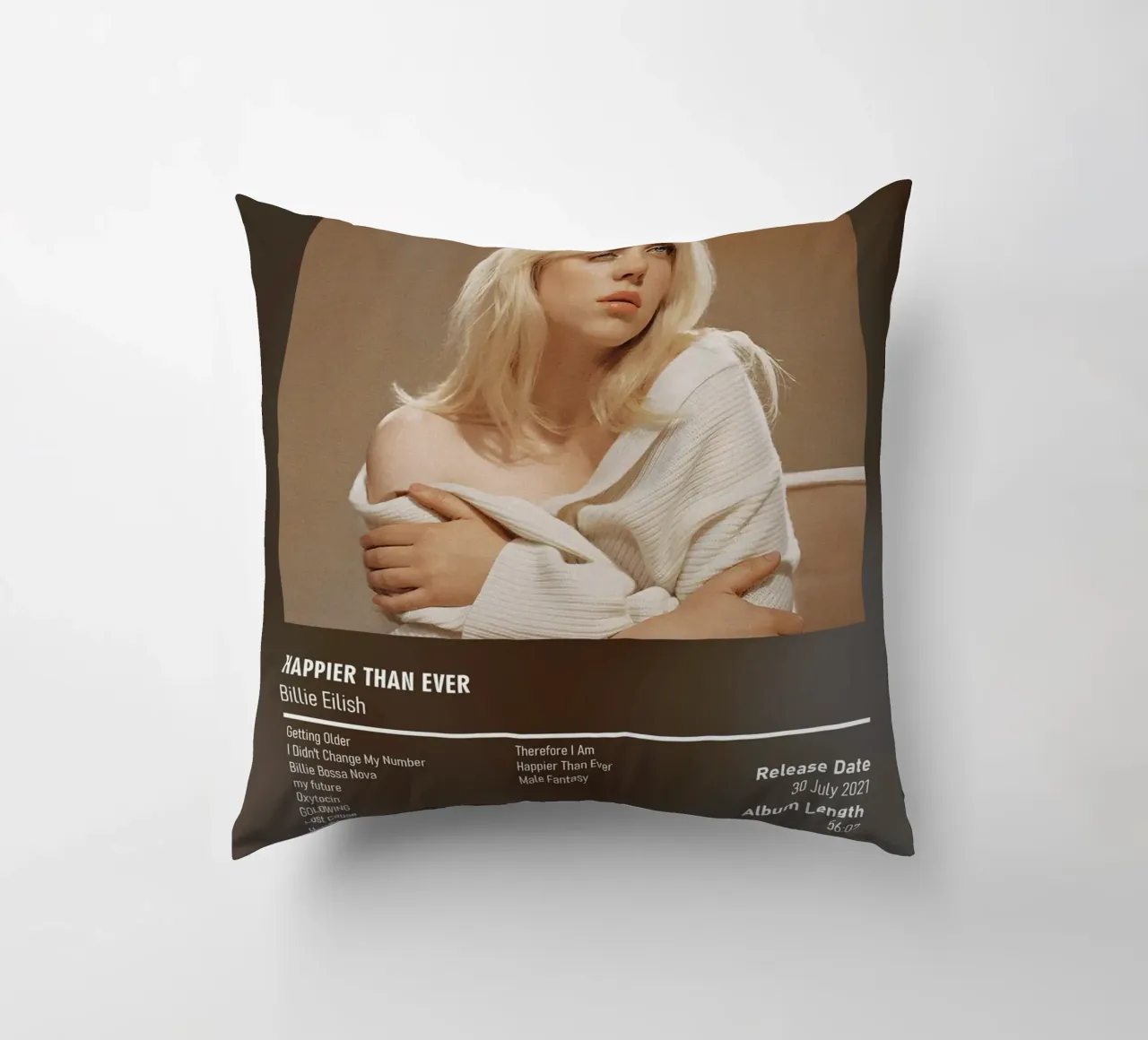 Happier Than Ever By Billie Eilish cuscino da DGUnder