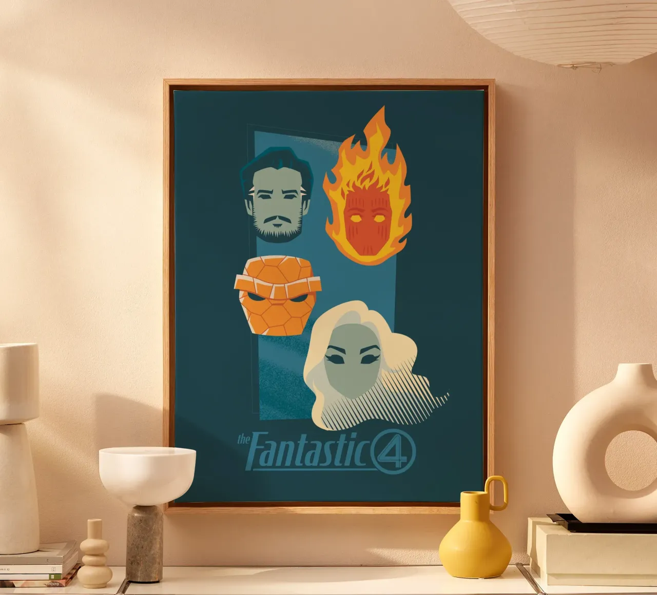 Face the Four tela con Cornice a cassetta da FANTASTIC 4 by JUNIQE