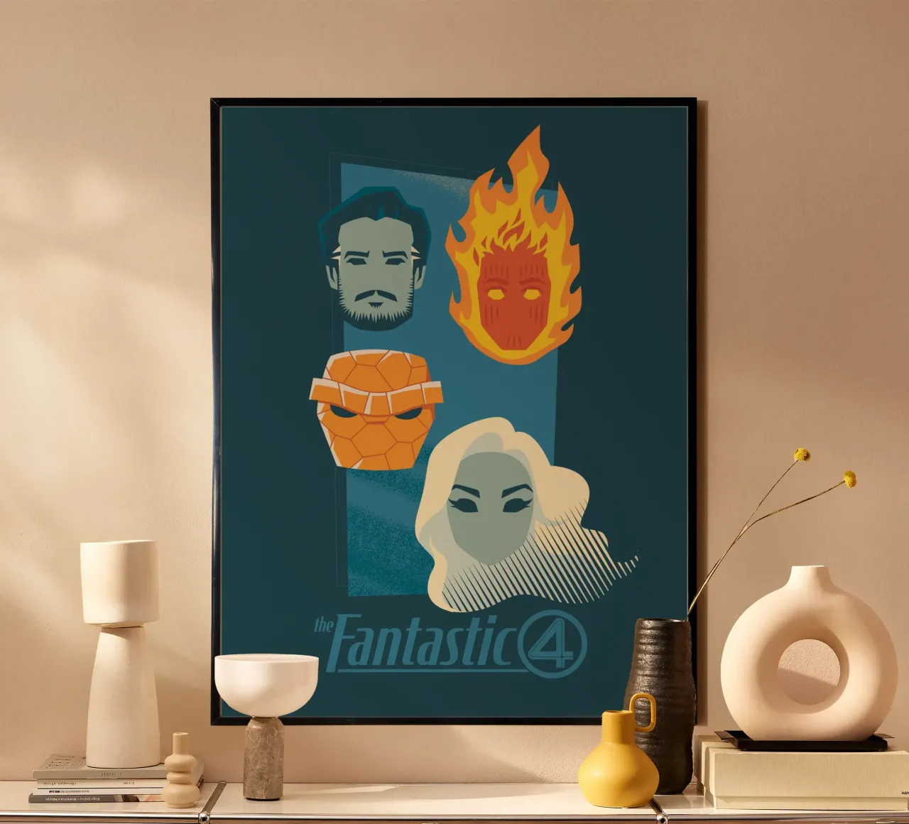 Face the Four poster con telaio in plastica da FANTASTIC 4 by JUNIQE