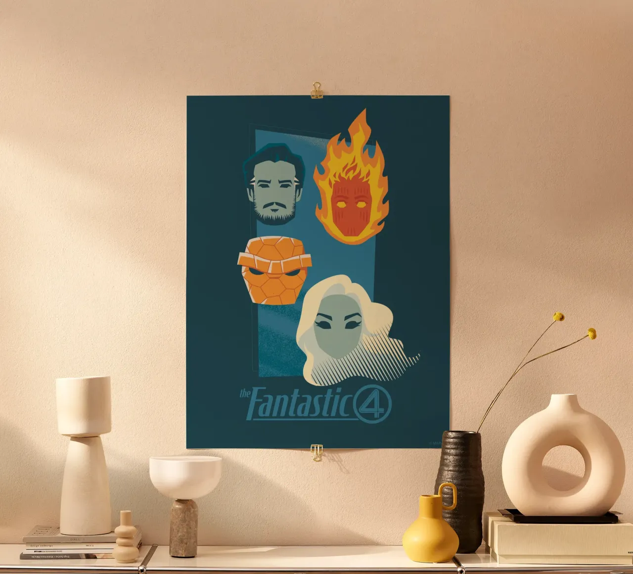 Face the Four poster con telaio in plastica da FANTASTIC 4 by JUNIQE