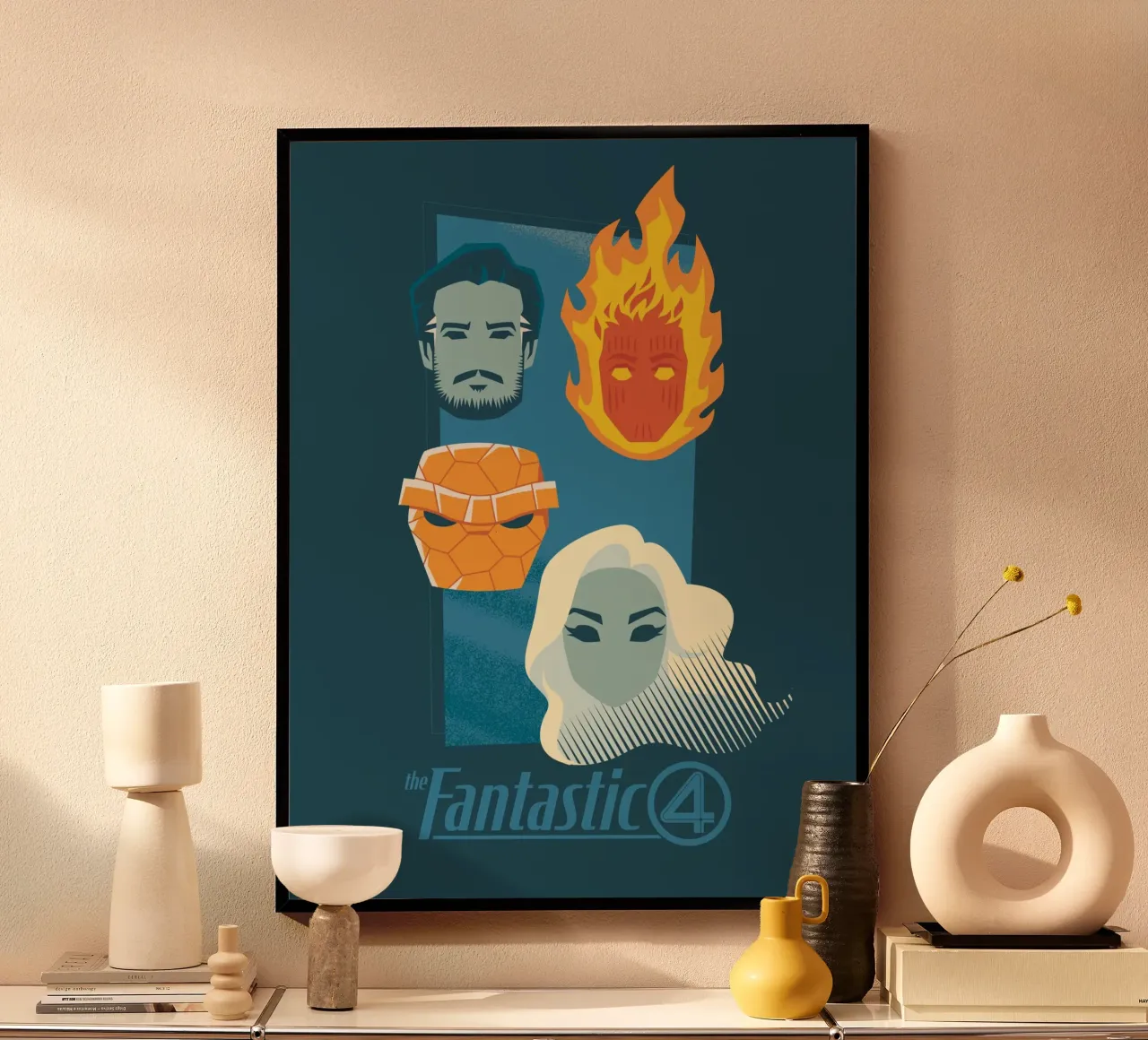 Face the Four poster con telaio in plastica da FANTASTIC 4 by JUNIQE