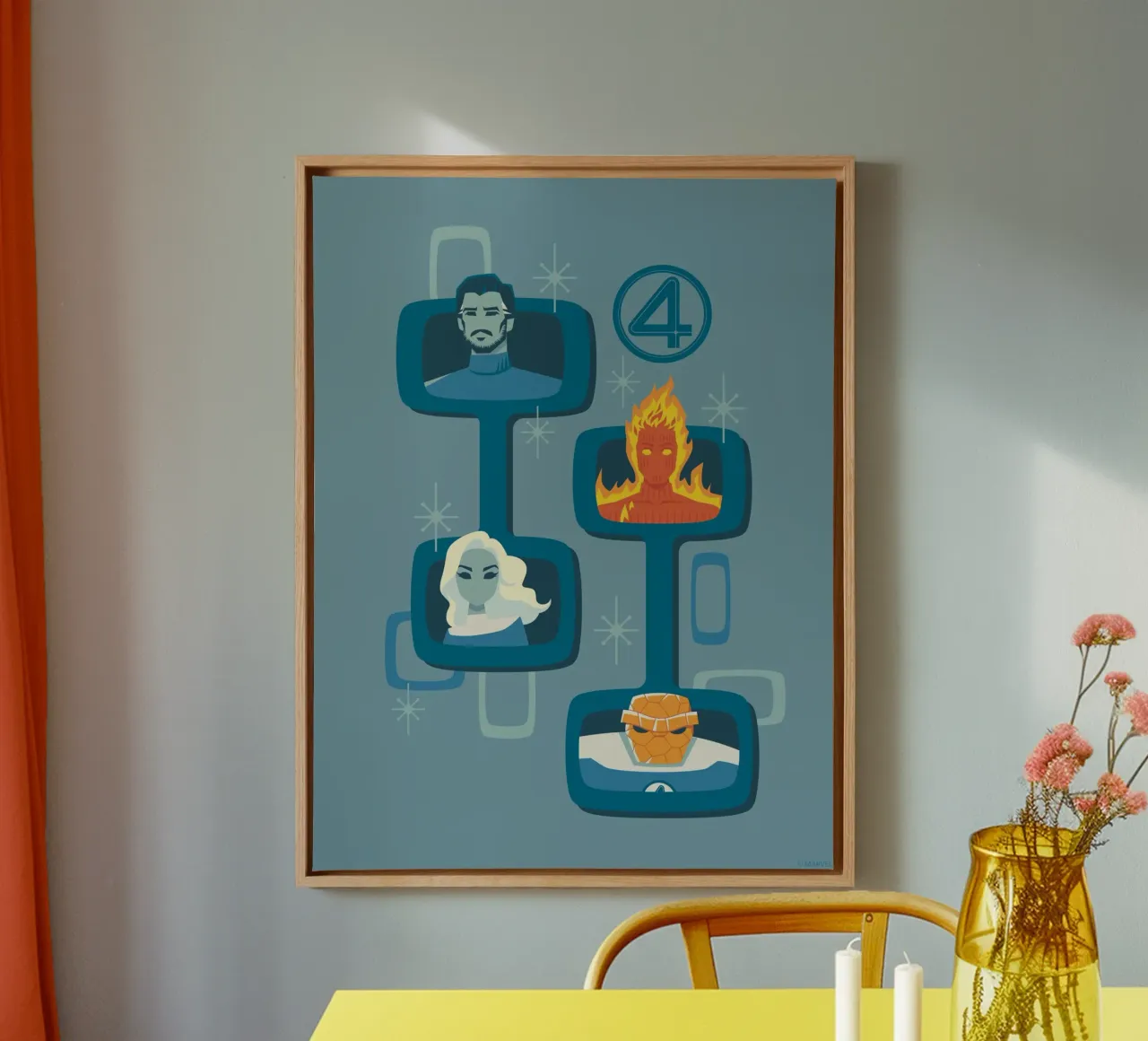 Fantastic 4 – Retro Vision tela con Cornice a cassetta da FANTASTIC 4 by JUNIQE