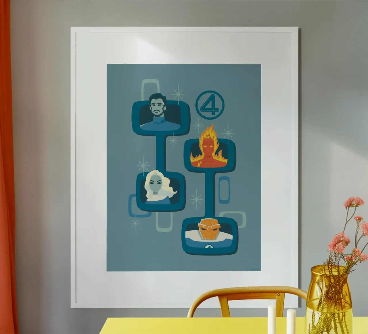 Fantastic 4 – Retro Vision poster con telaio in alluminio da FANTASTIC 4 by JUNIQE