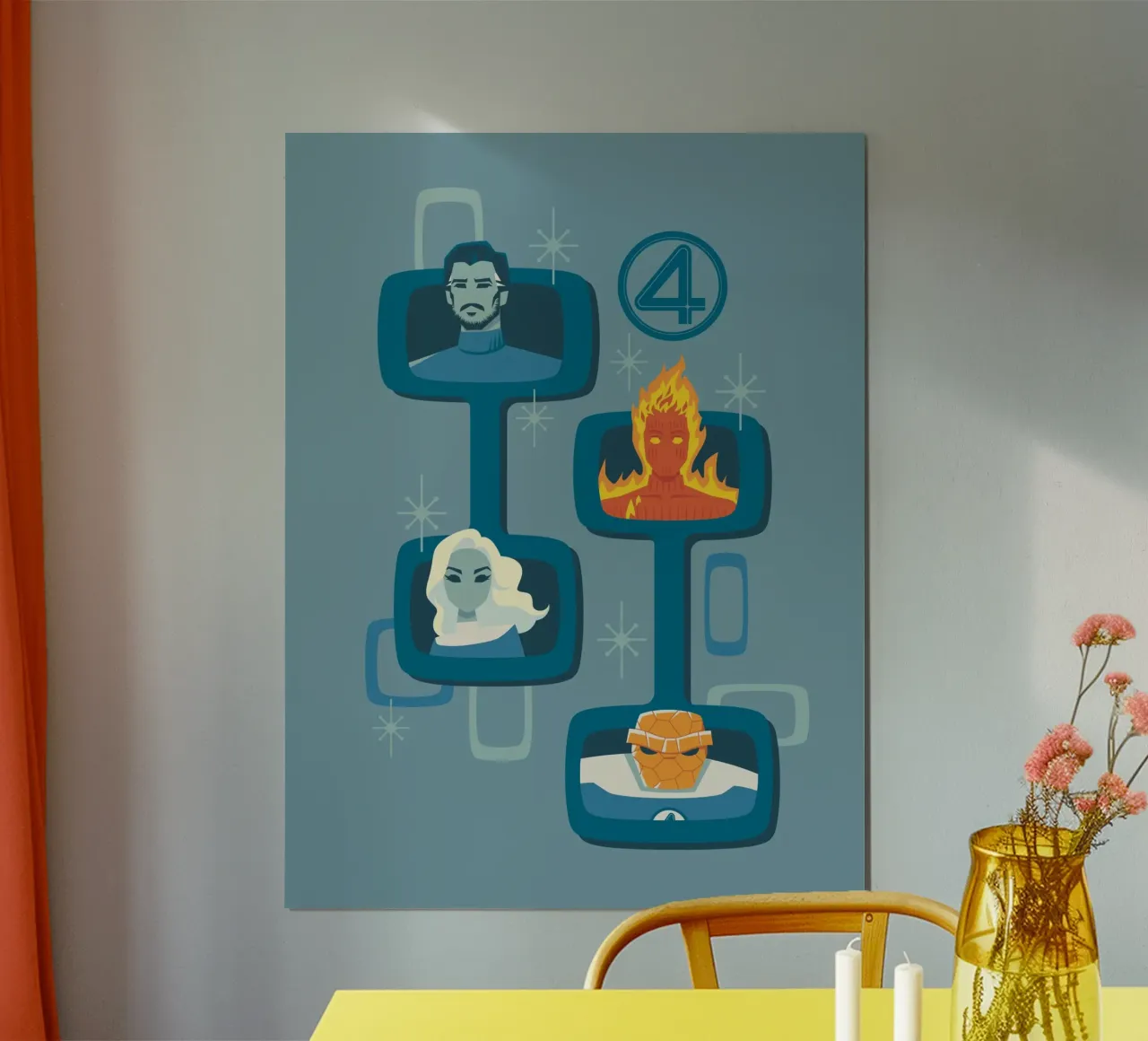 Fantastic 4 – Retro Vision poster con telaio in alluminio da FANTASTIC 4 by JUNIQE