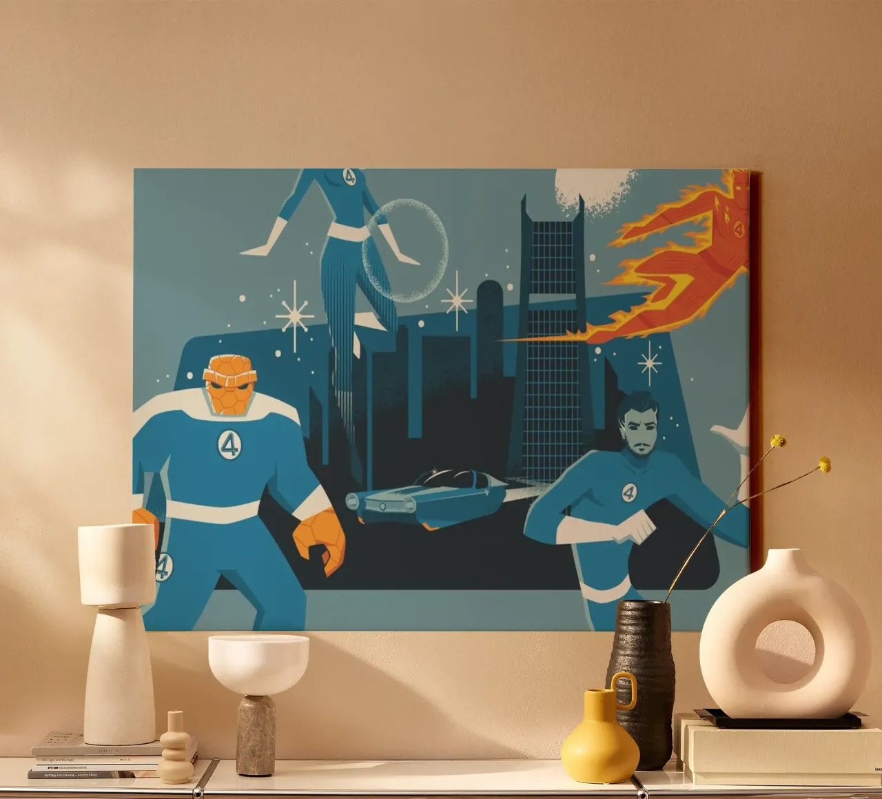 Fantastic 4 – Ready for Action tela con Cornice a cassetta da FANTASTIC 4 by JUNIQE