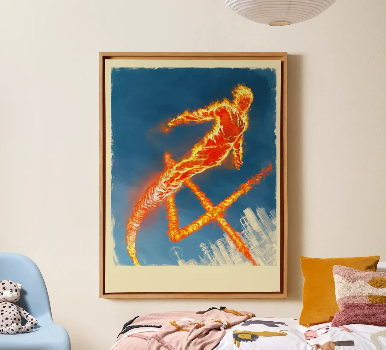 Fantastic 4 - The Human Torch II tela con Cornice a cassetta da FANTASTIC 4 by JUNIQE