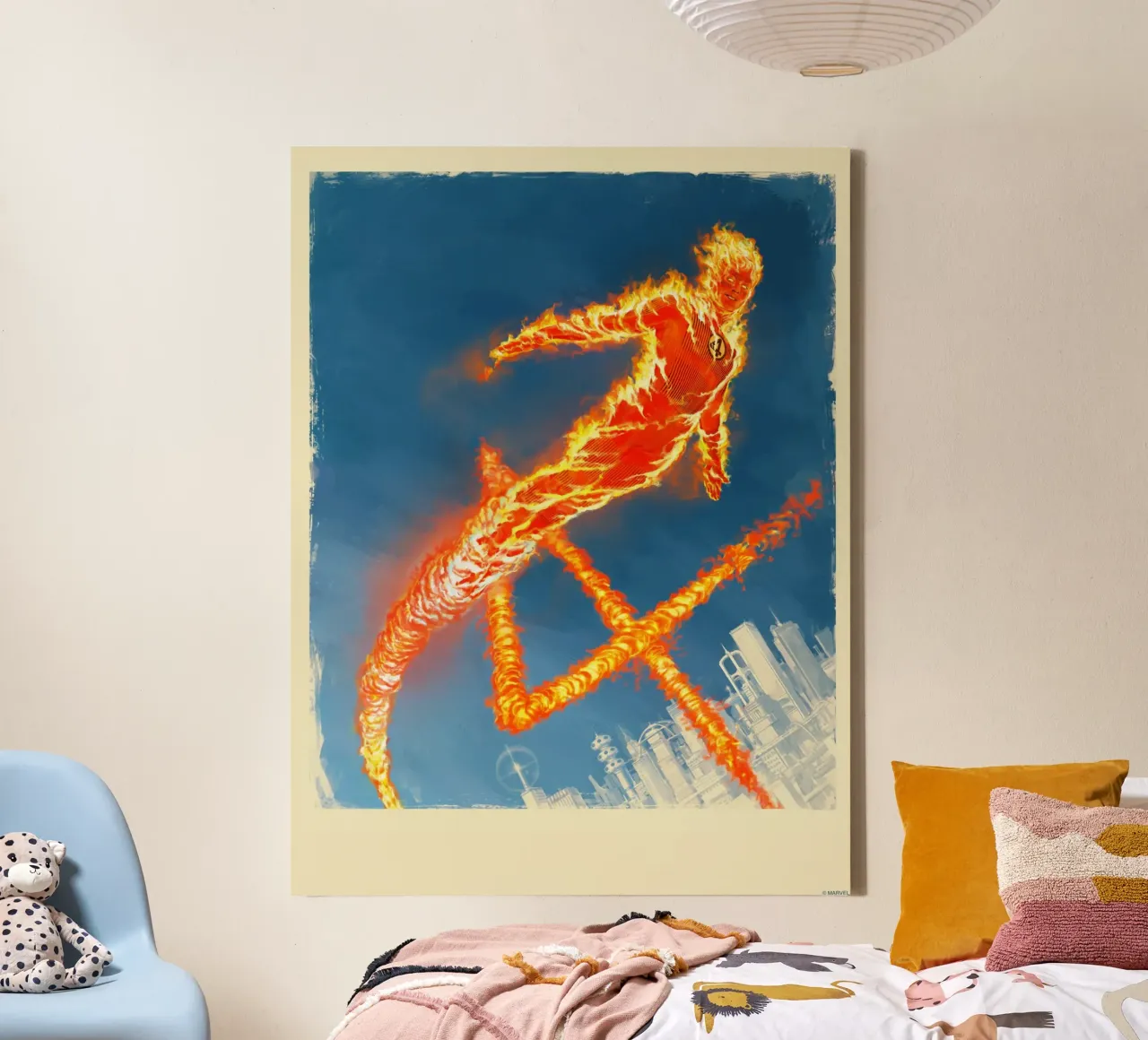 Fantastic 4 - The Human Torch II tela con Cornice a cassetta da FANTASTIC 4 by JUNIQE