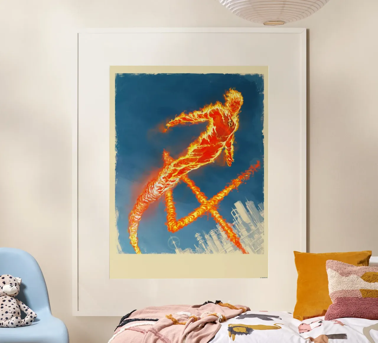 Fantastic 4 - The Human Torch II poster con telaio in alluminio da FANTASTIC 4 by JUNIQE