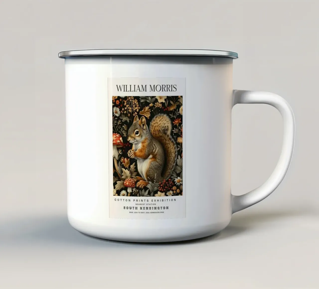 Poster con scoiattolo William Morris tazza in smalto da ART LEGEND ORIGINAL