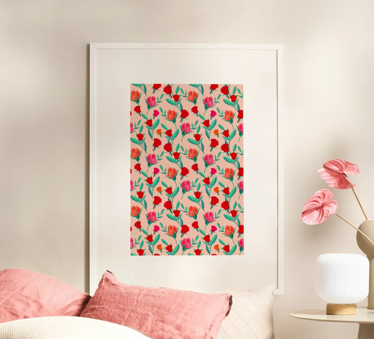 Rosebud Print Peachy Bloom poster de SilverPegasus