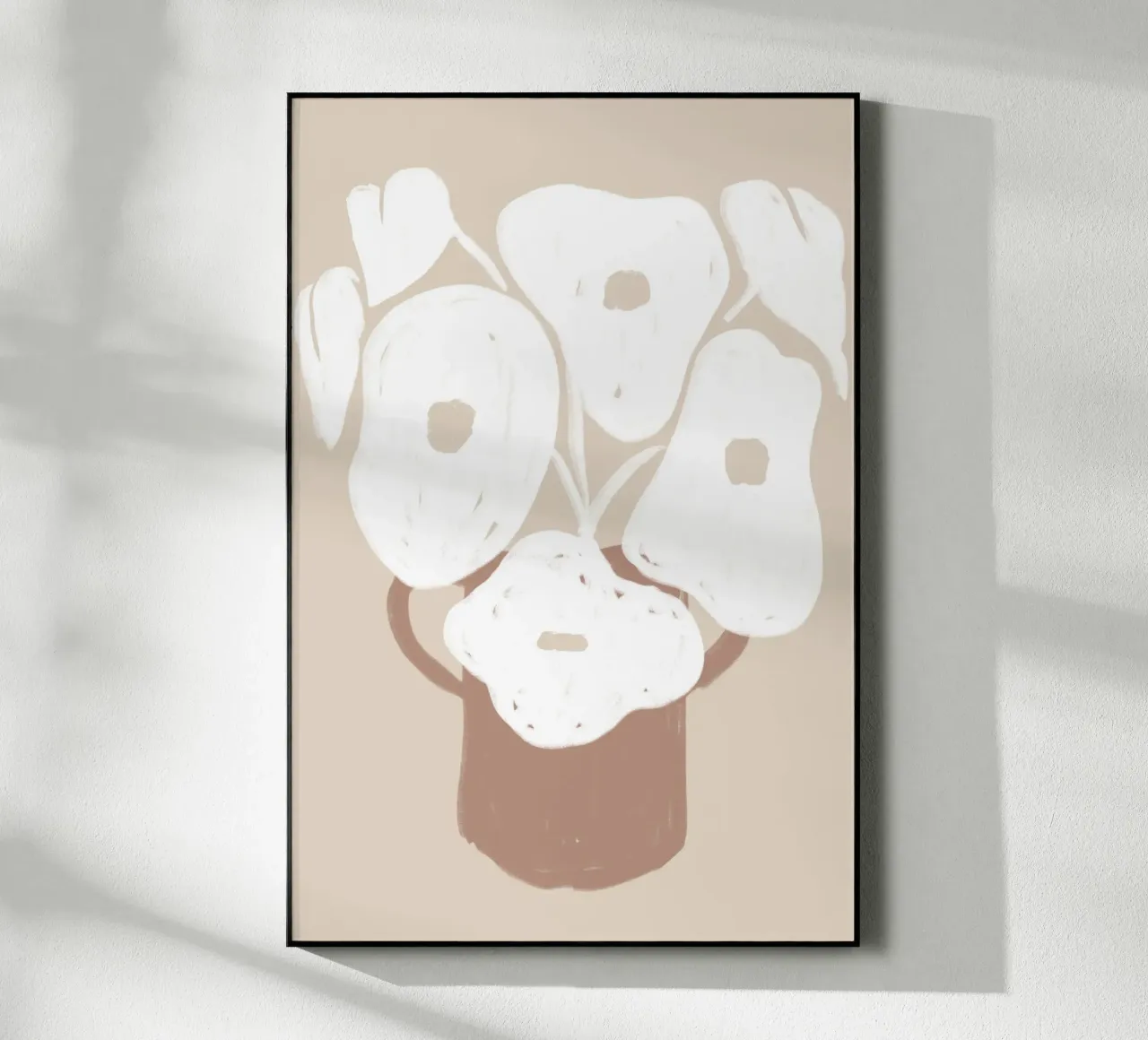 Vaso floreale bianco minimalista plexiglass da Melloi Art Print