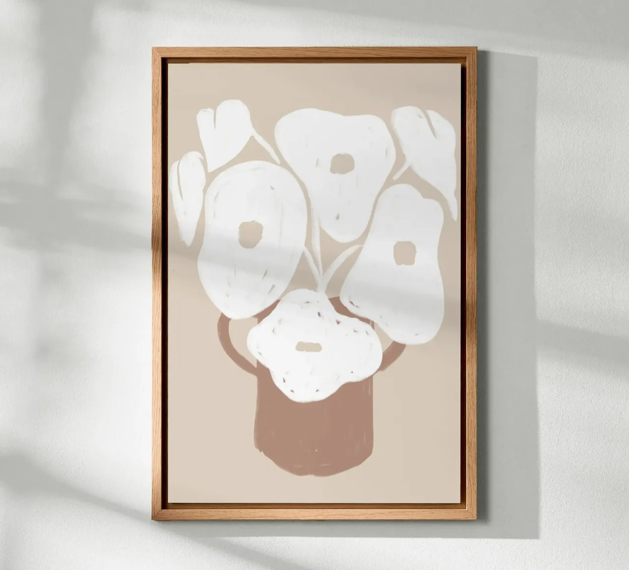 Minimalistische witte bloemenvaas canvas met Baklijst van Melloi Art Print