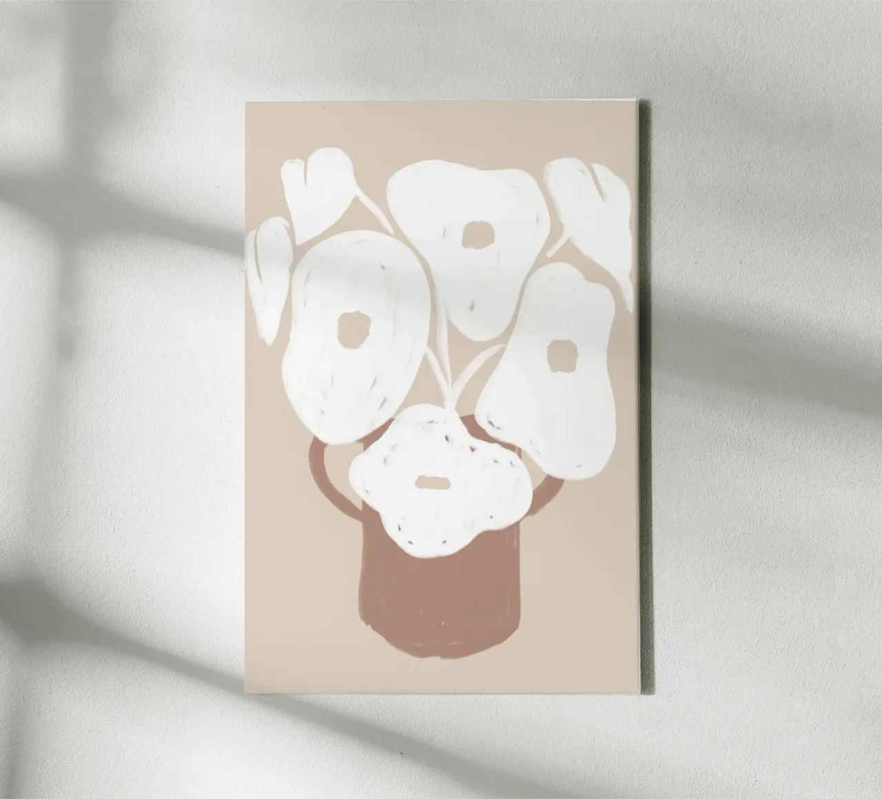Minimalistische witte bloemenvaas canvas met Baklijst van Melloi Art Print
