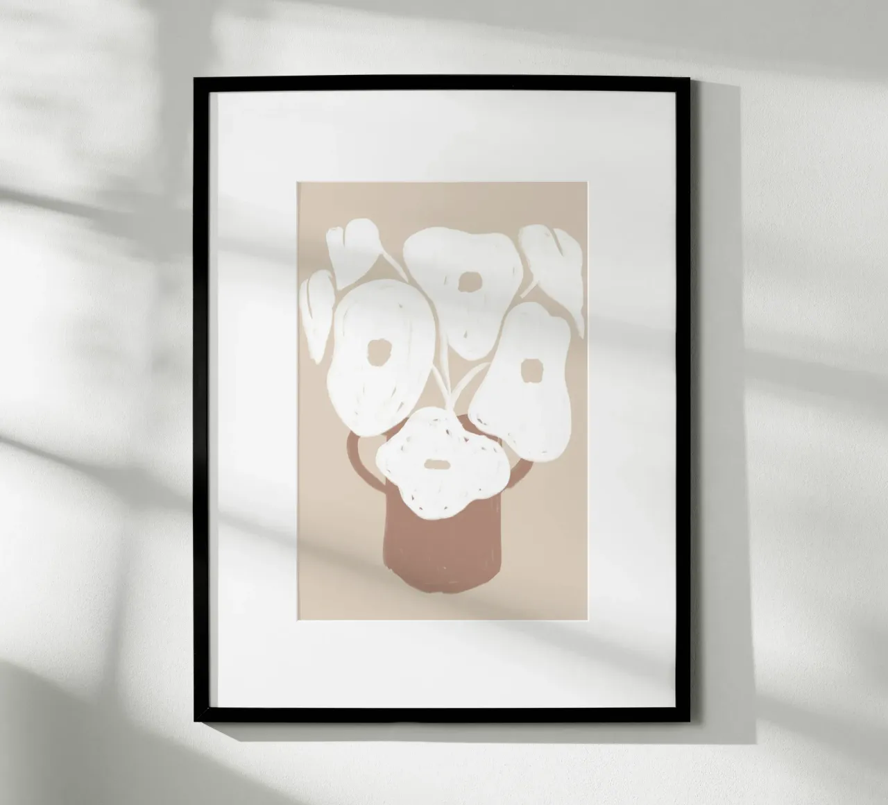 Vaso floreale bianco minimalista poster con telaio in plastica da Melloi Art Print