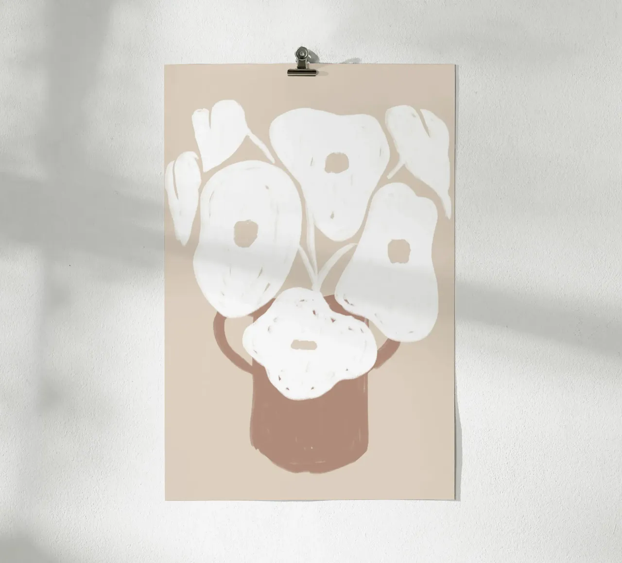 Vaso floreale bianco minimalista poster con telaio in plastica da Melloi Art Print