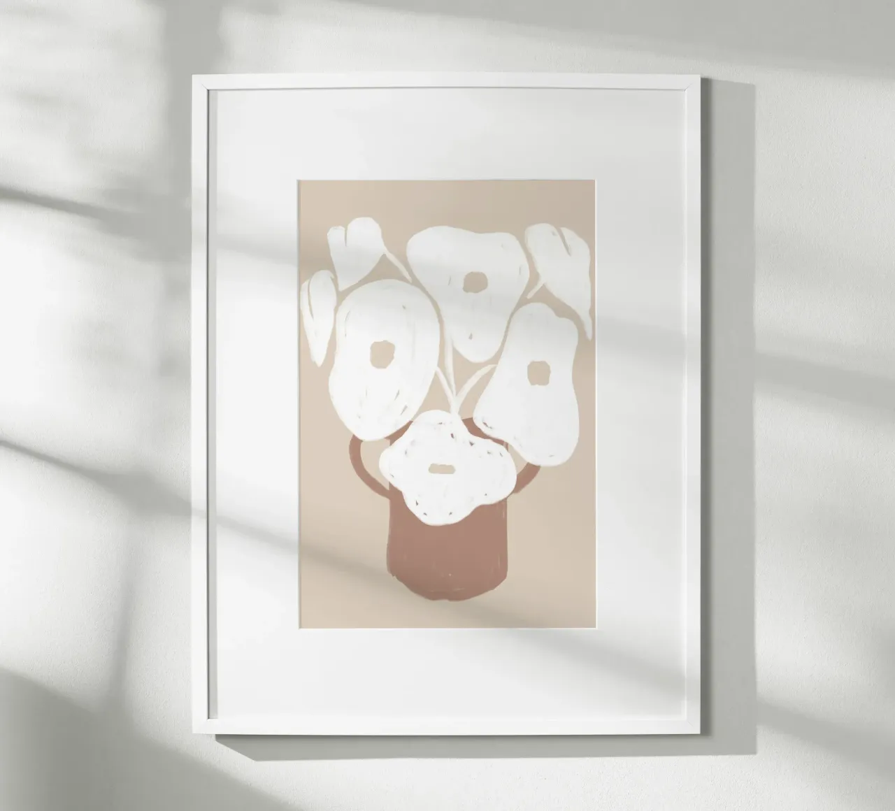 Vaso floreale bianco minimalista poster con telaio in plastica da Melloi Art Print