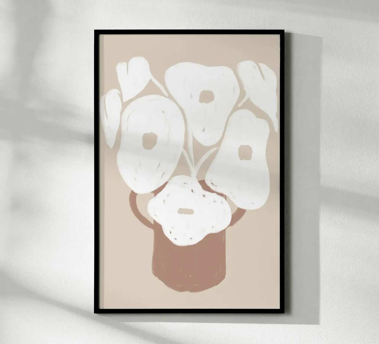 Vaso floreale bianco minimalista poster con telaio in plastica da Melloi Art Print