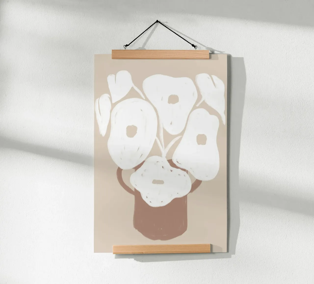 Vaso floreale bianco minimalista poster con telaio in plastica da Melloi Art Print