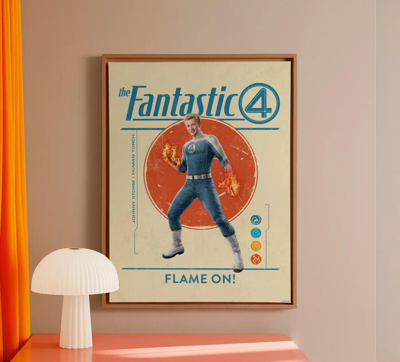 Fantastic 4 - Flame On! canvas met Baklijst van FANTASTIC 4 by JUNIQE