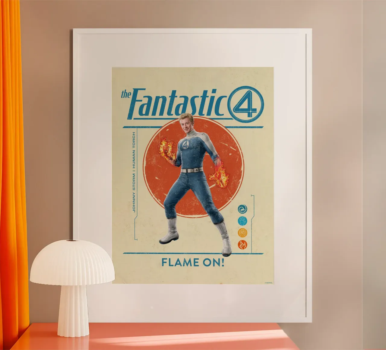 Fantastic 4 - Flame On! poster con telaio in plastica da FANTASTIC 4 by JUNIQE