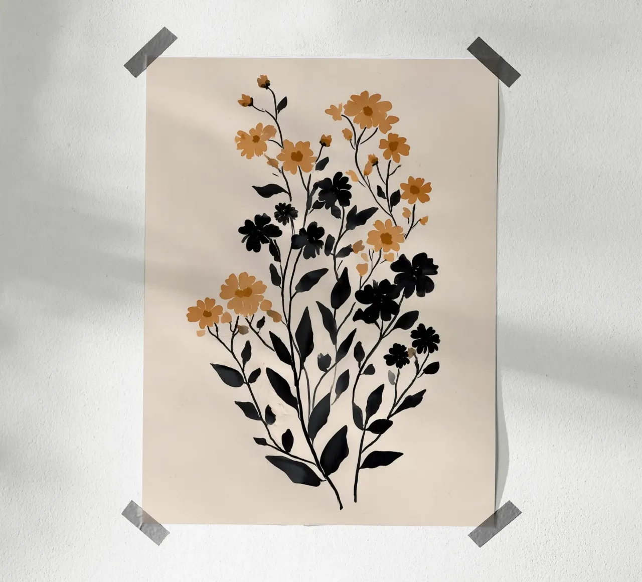 Silhouette d'oro poster con telaio in alluminio da Seed & Signal
