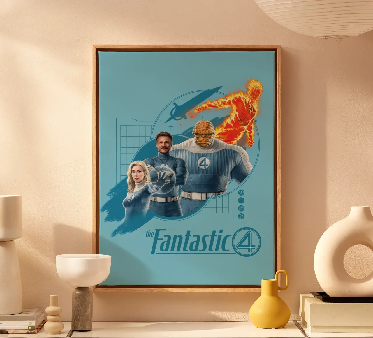 Fantastic 4 - das neue Team! canvas met Baklijst van FANTASTIC 4 by JUNIQE
