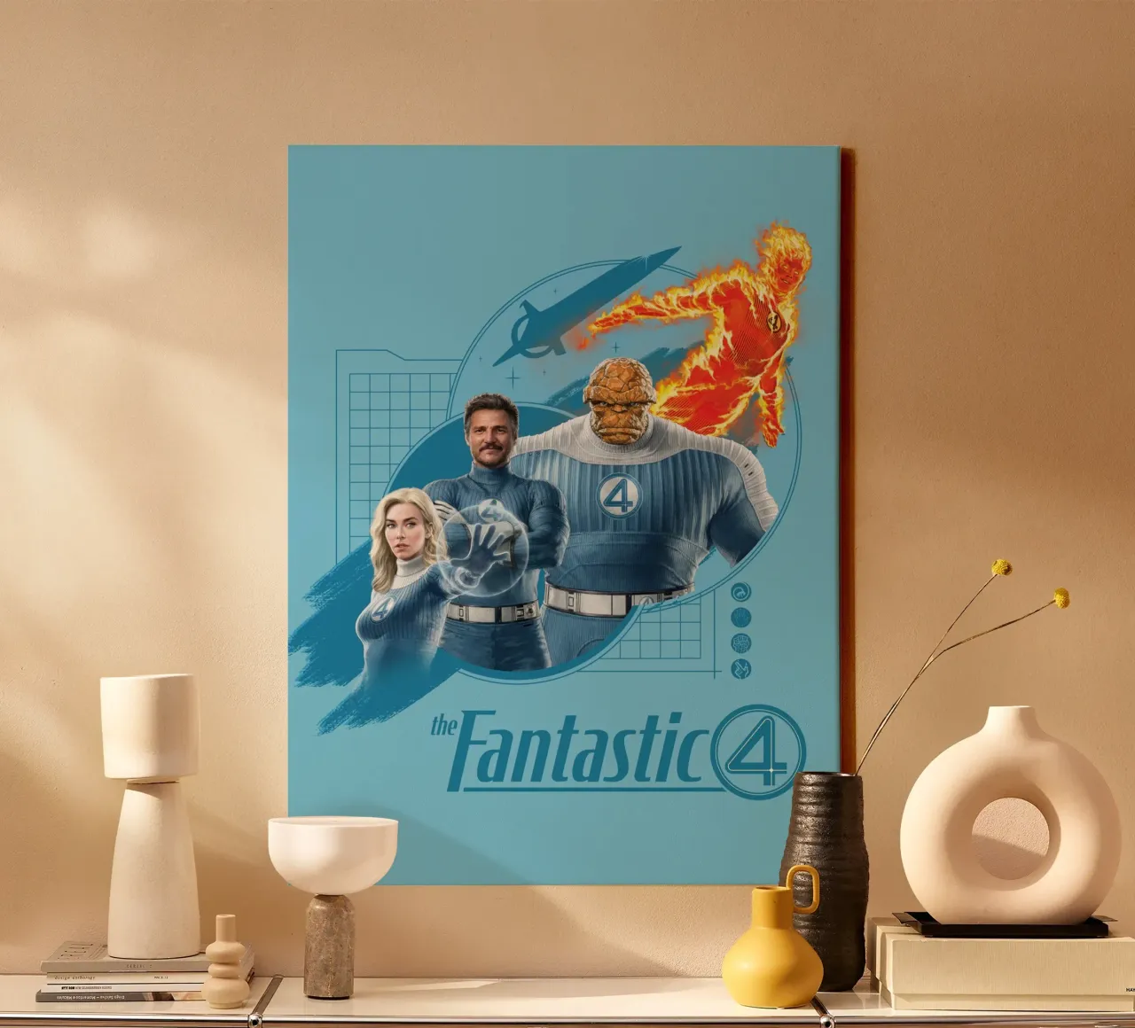 Fantastic 4 - das neue Team! canvas met Baklijst van FANTASTIC 4 by JUNIQE
