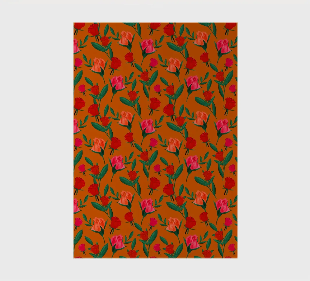 Rosebud Print Rust Orange notebook by SilverPegasus