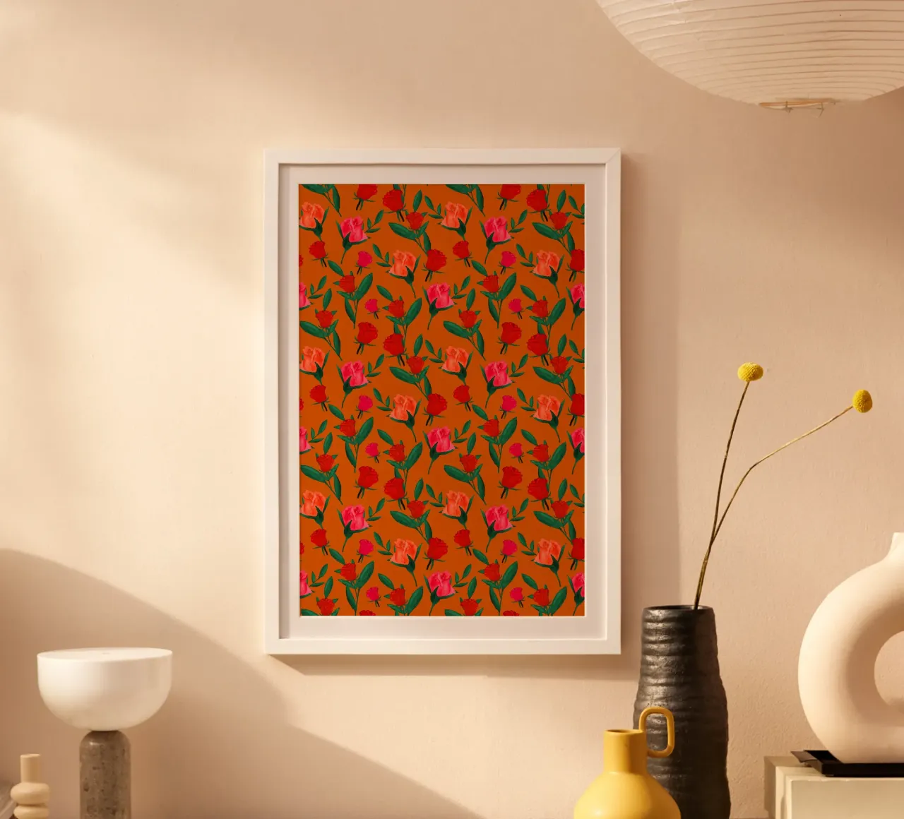 Rosebud Print Rust Orange hahnemühle by SilverPegasus