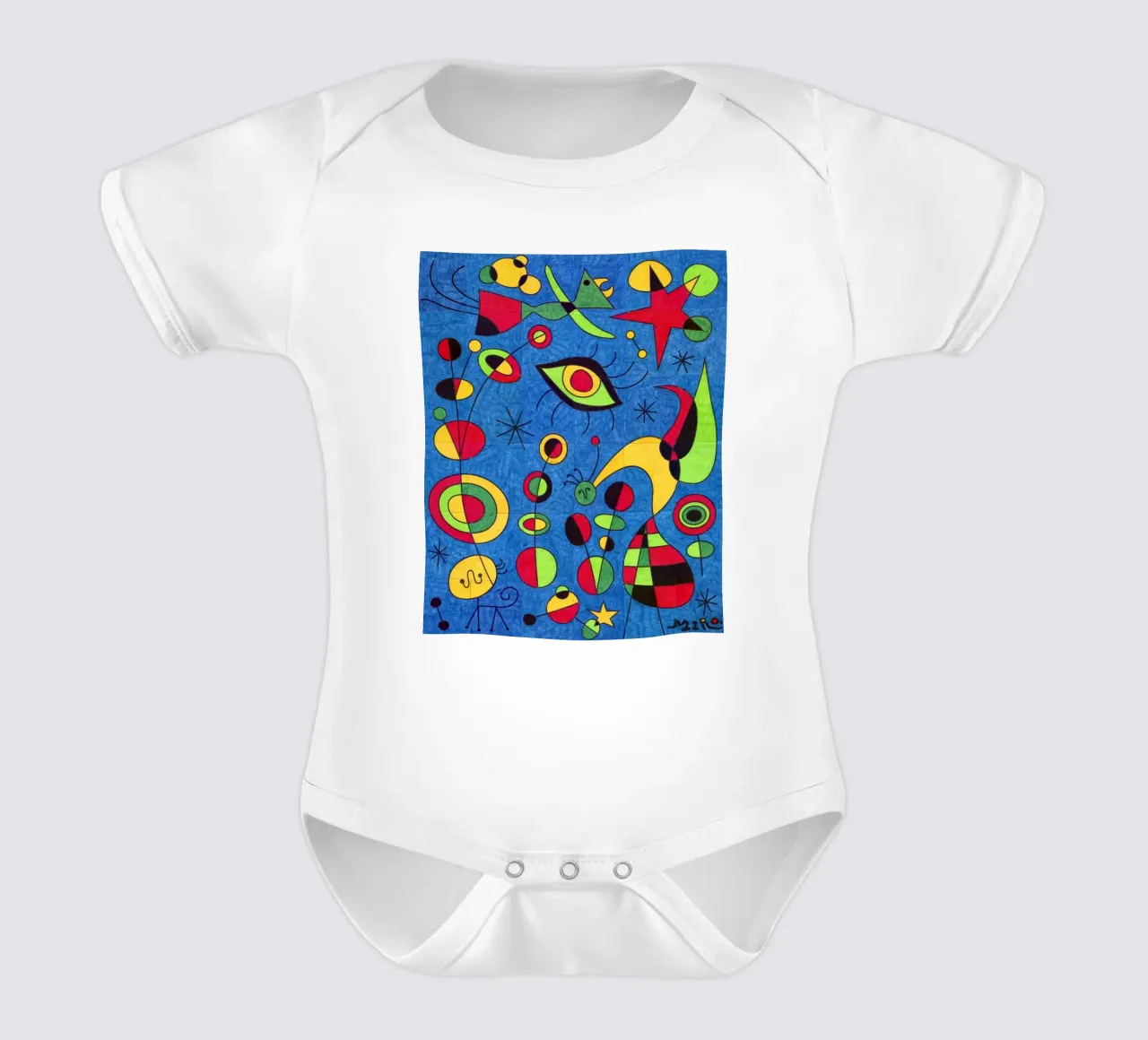 Joan Miro Stelle e occhi body neonato maniche corte da The Bakulans