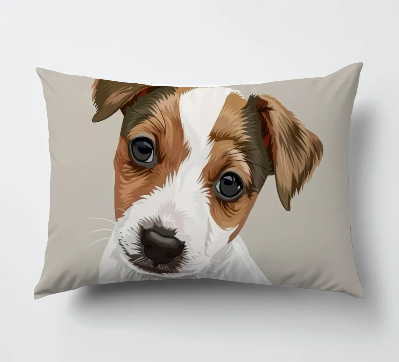 Simpatico cucciolo in posizione seduta con un'espressione curiosa cuscino da DesignDoodle