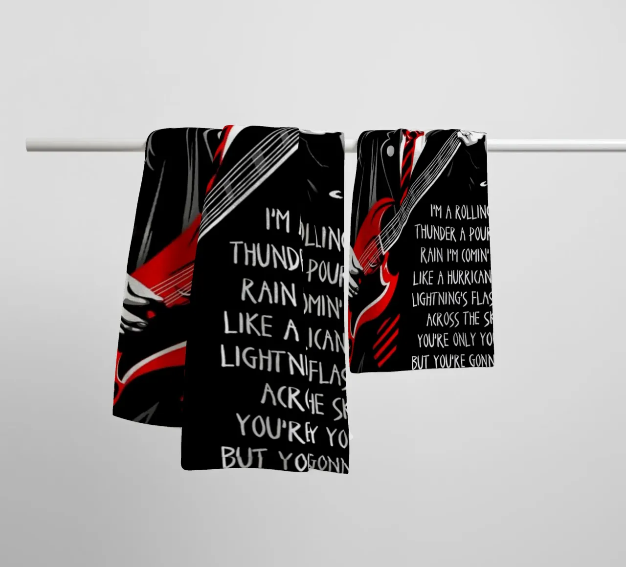angus young Ac/Dc I'M A Rolling Thunder Art asciugamano da bagno da music soul