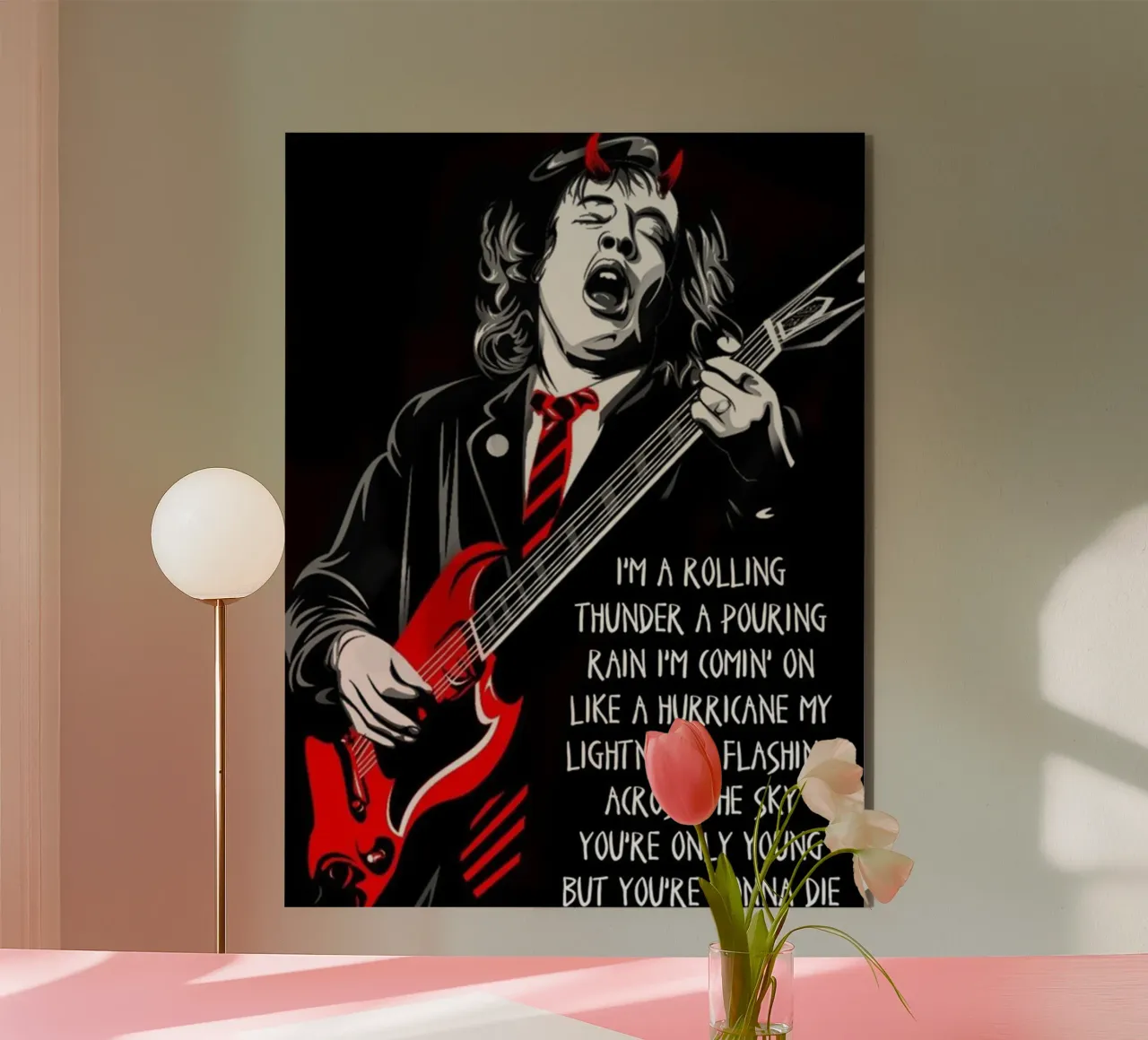 angus young Ac/Dc I'M A Rolling Thunder Art alluminio dibond da music soul