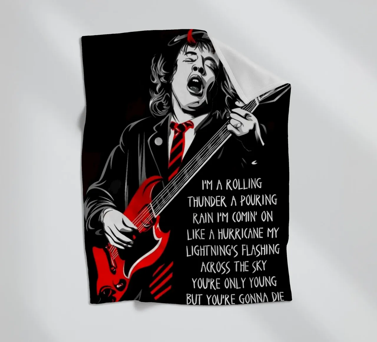 angus young Ac/Dc I'M A Rolling Thunder Art coperta in pile da music soul