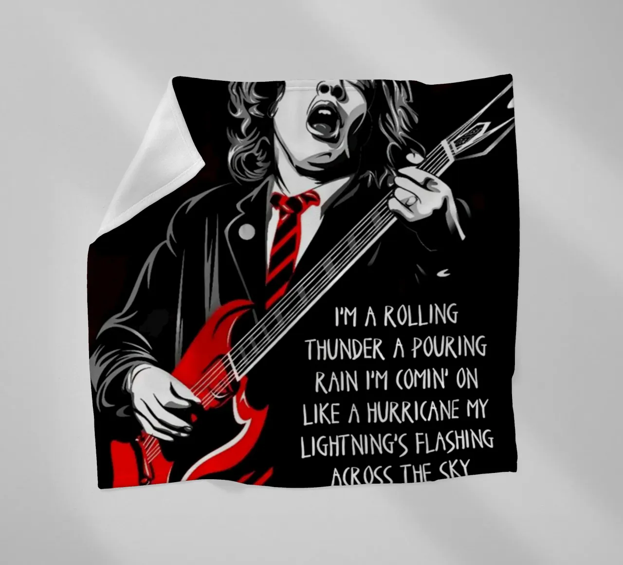 angus young Ac/Dc I'M A Rolling Thunder Art coperta in pile da music soul