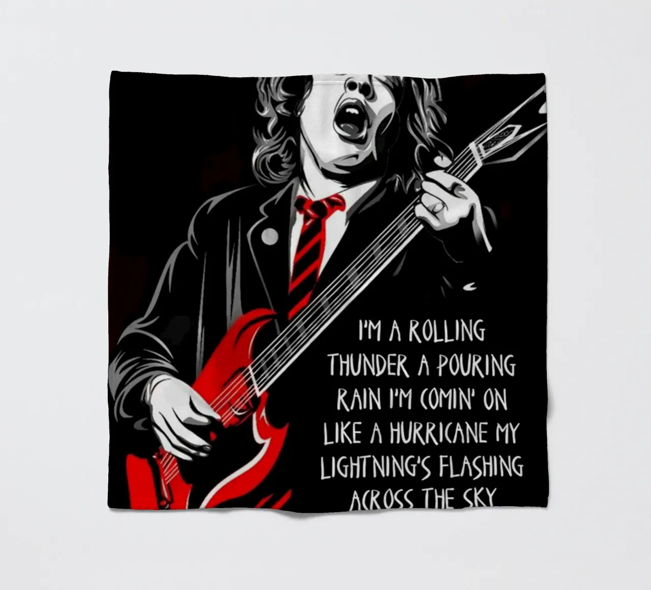 angus young Ac/Dc I'M A Rolling Thunder Art coperta in pile da music soul