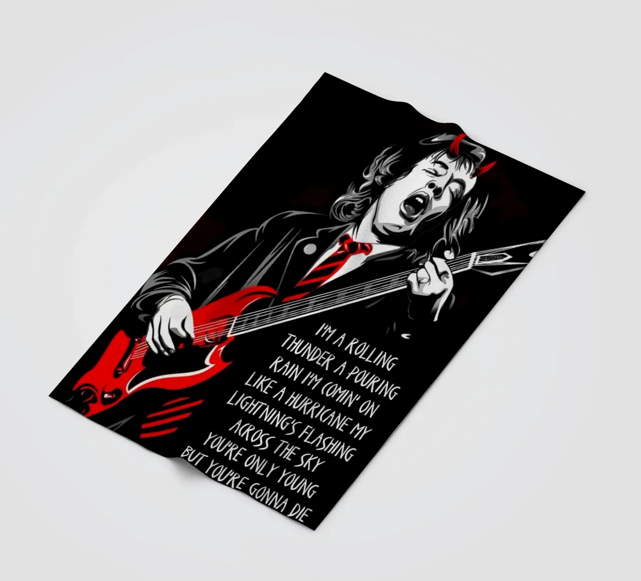 angus young Ac/Dc I'M A Rolling Thunder Art coperta in pile da music soul
