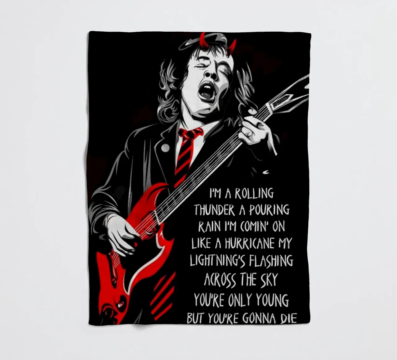 angus young Ac/Dc I'M A Rolling Thunder Art coperta in pile da music soul