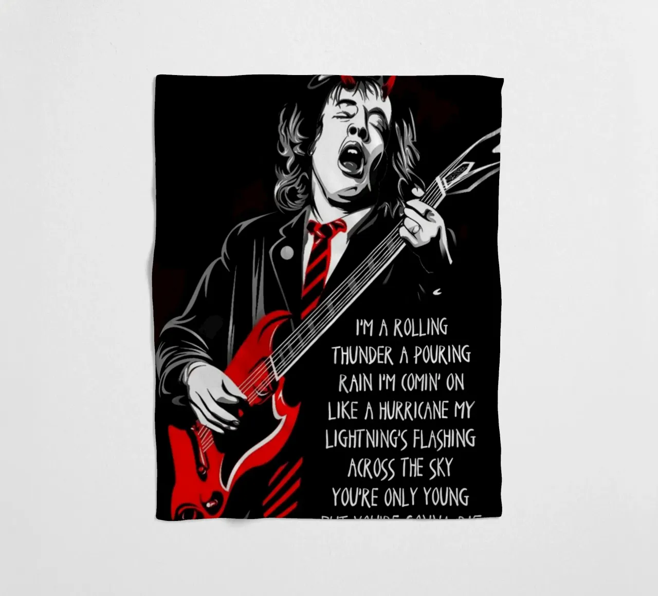 angus young Ac/Dc I'M A Rolling Thunder Art coperta in pile da music soul