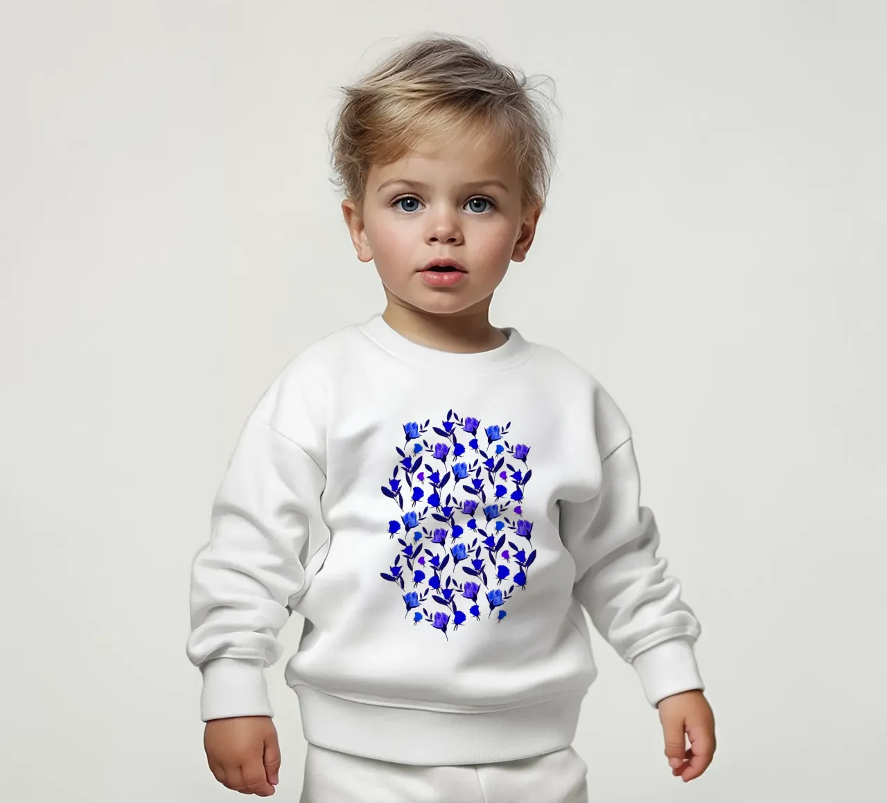 Rosebud Print Azul Cobalto sudadera de bebé de SilverPegasus