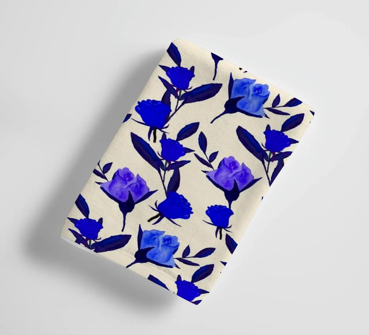 Rosebud Print Cobalt Blue towel by SilverPegasus