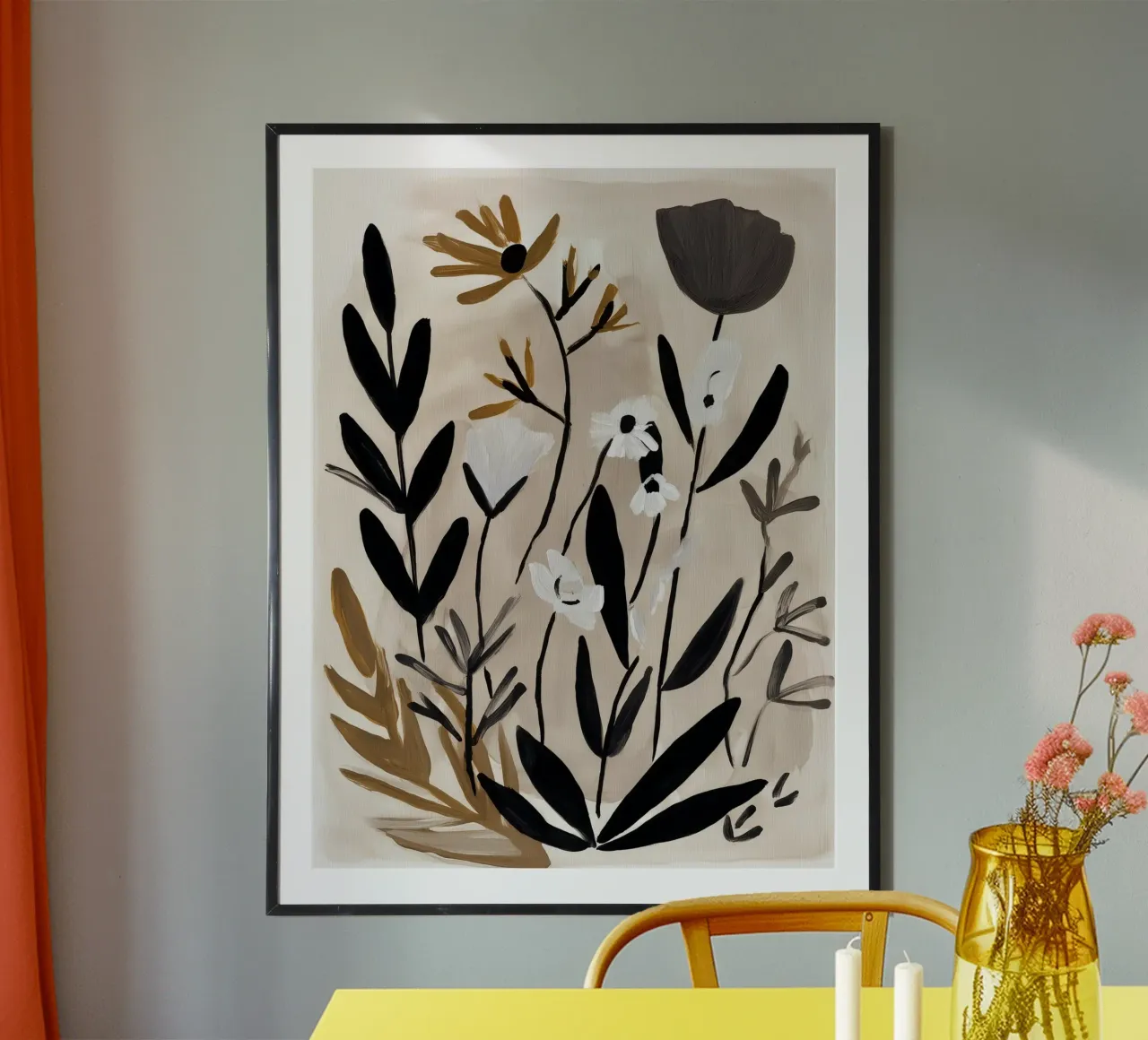 Studio sul campo in seppia poster con telaio in alluminio da Seed & Signal