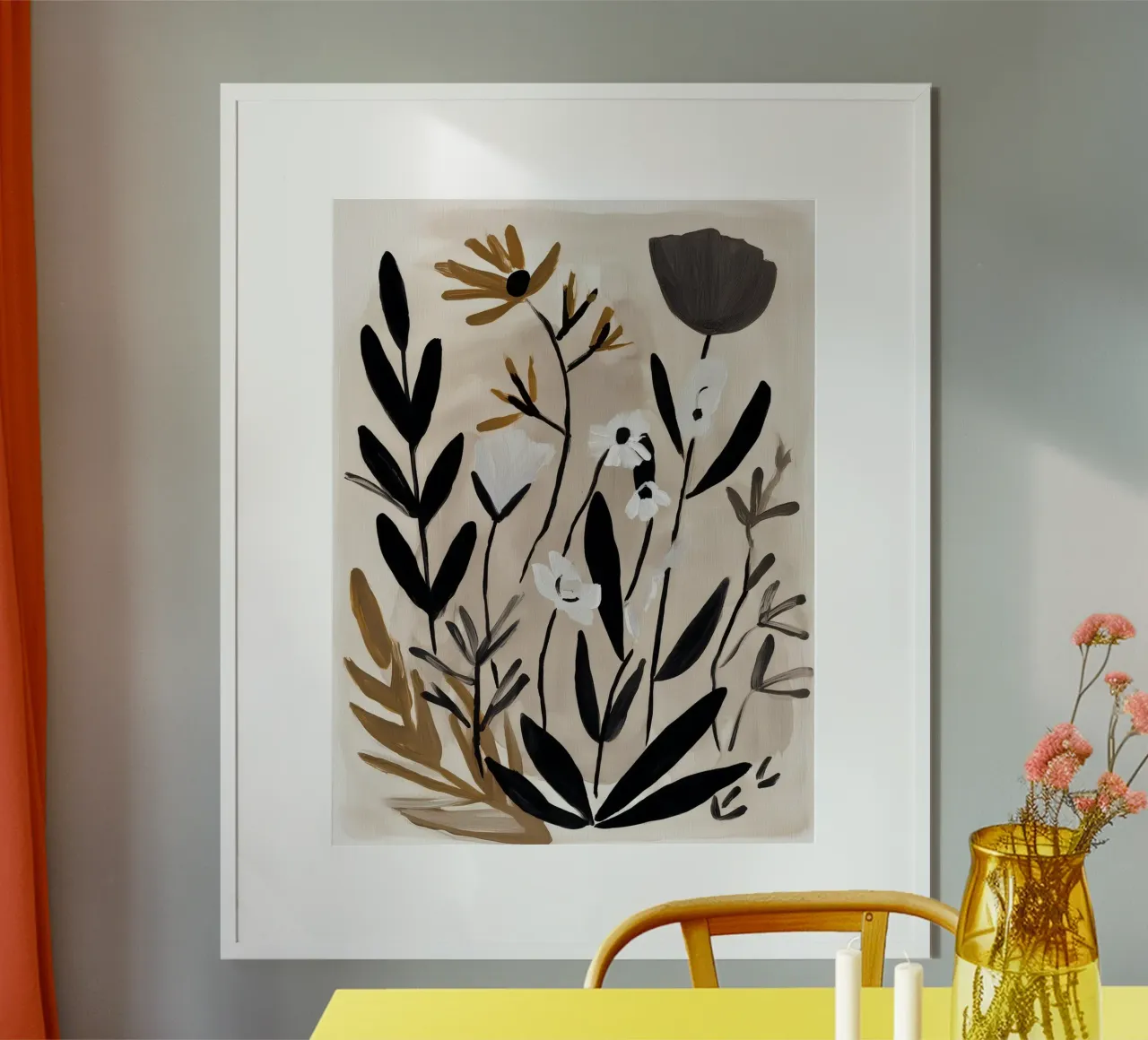 Studio sul campo in seppia poster con telaio in alluminio da Seed & Signal