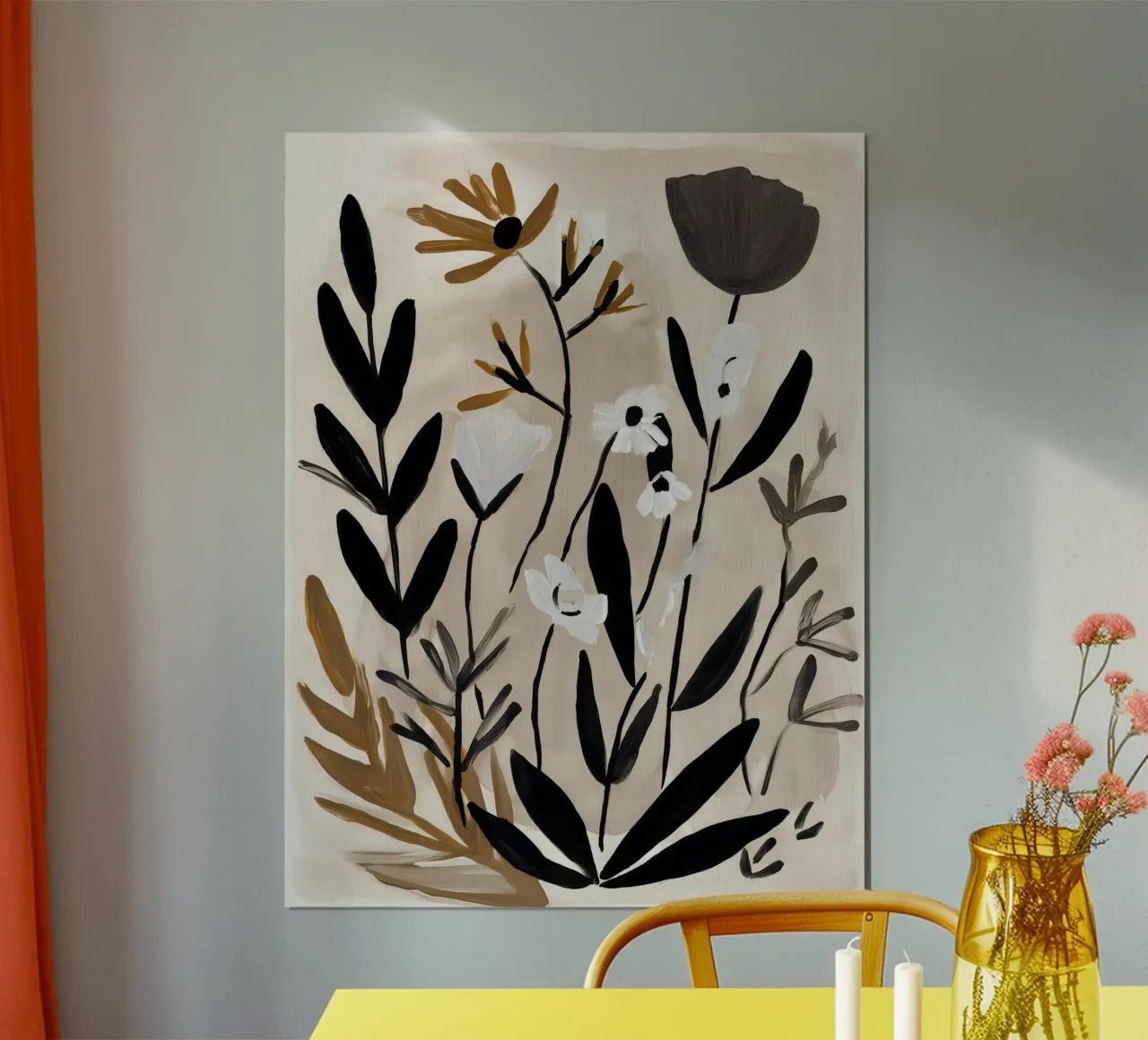 Studio sul campo in seppia poster con telaio in alluminio da Seed & Signal