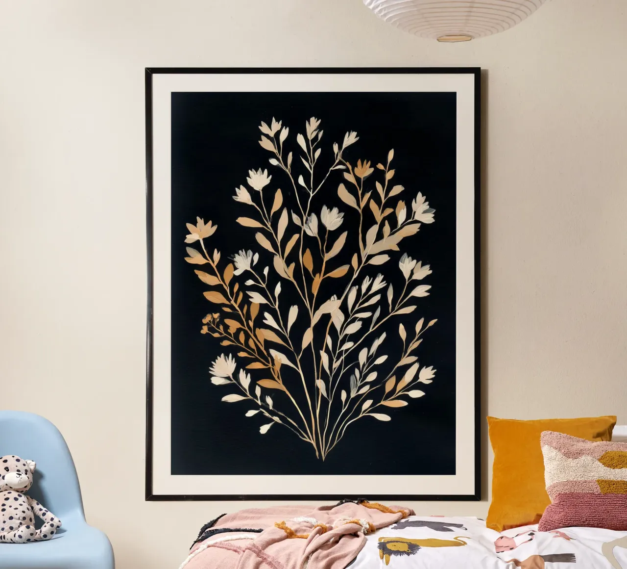 Giardino notturno in fiore poster con telaio in plastica da Seed & Signal
